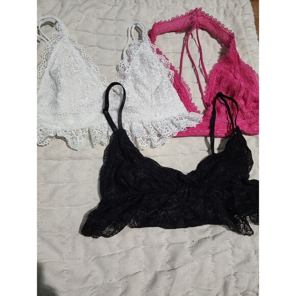 Bralette Lot Women's Size Small Pink, Black, and White A/B Cup - Picture 1 of 8